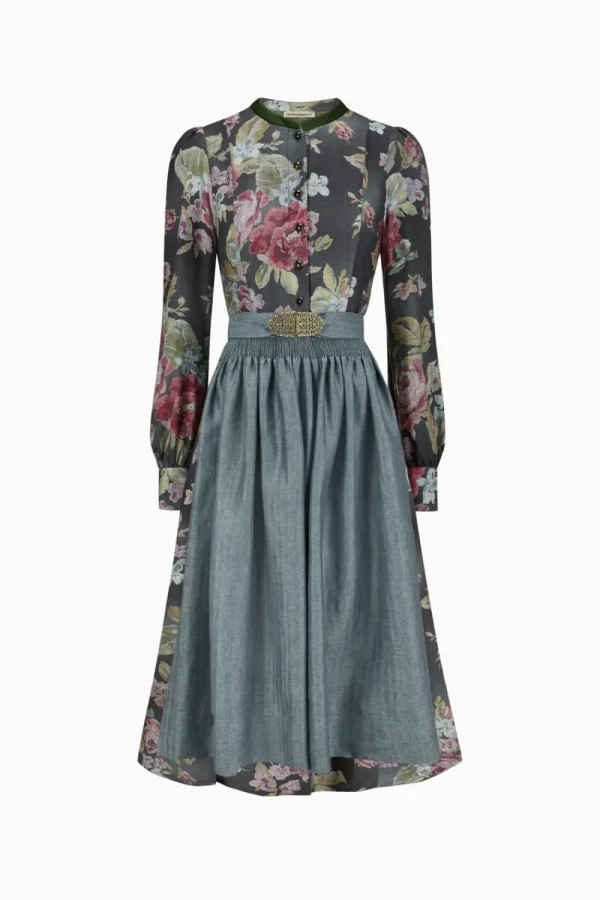 Dirndl^Gottseidank Damenkleid Rahel mit Schürze antikschwarz