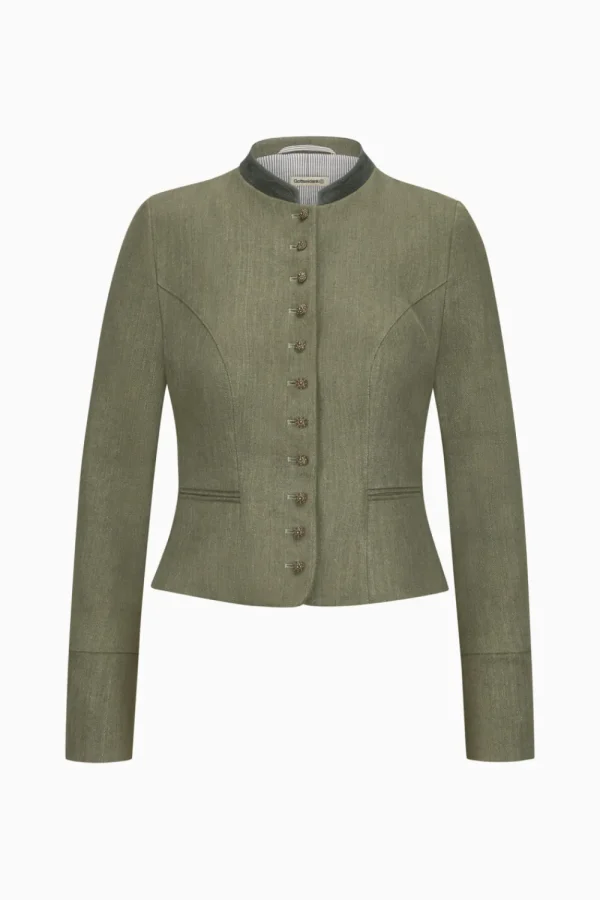 Jacken^Gottseidank Damenmiederjacke Barbara bronzegrün