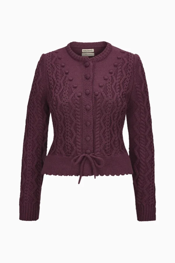 Strick^Gottseidank Damenstrickjacke Lene merlotrot