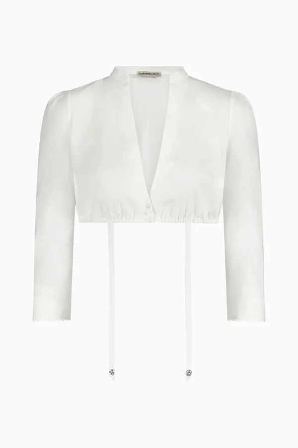 Blusen^Gottseidank Dirndlbluse Pompadour Weiss