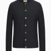 Strick^Gottseidank Herrenstrickjacke Aloisius Uni carbonblau