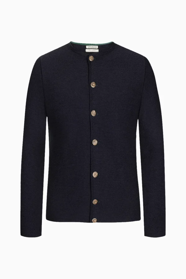 Strick^Gottseidank Herrenstrickjacke Aloisius Uni tintenblau