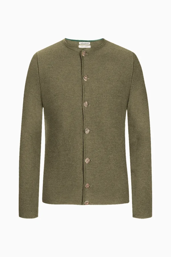 Strick^Gottseidank Herrenstrickjacke Aloisius Uni oliv