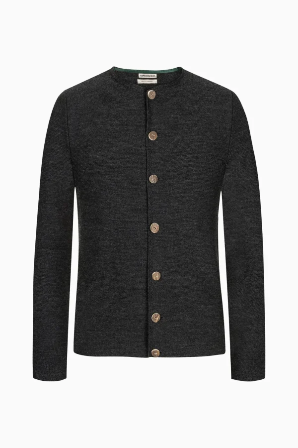 Strick^Gottseidank Herrenstrickjacke Aloisius Uni anthrazit