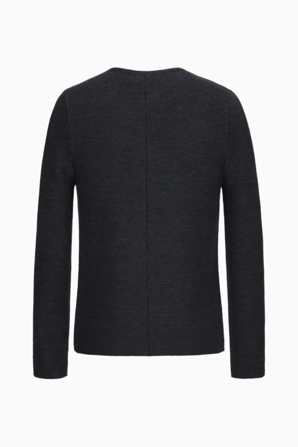 Strick^Gottseidank Herrenstrickjacke Aloisius Uni carbonblau