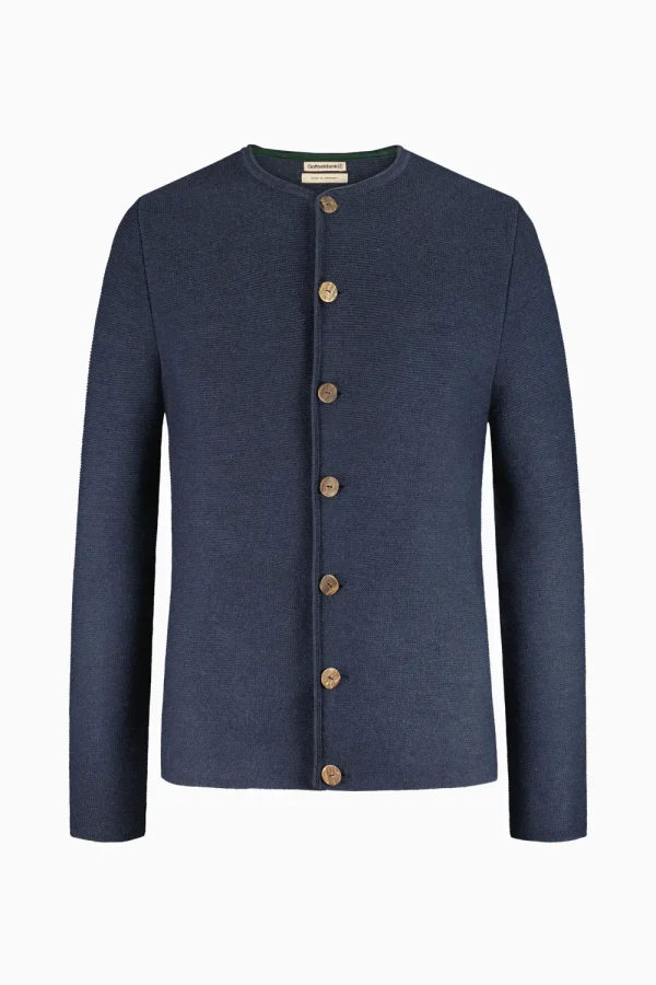 Strick^Gottseidank Herrenstrickjacke Anselm Uni Oxfordblau