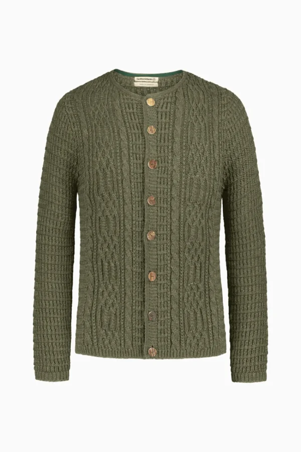 Strick^Gottseidank Herrenstrickjacke Anton Uni bronzegrün
