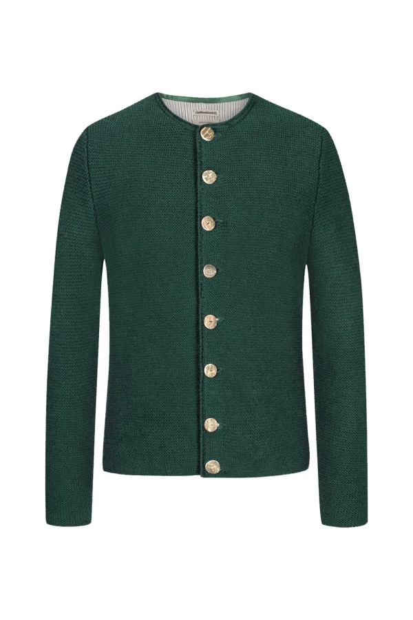 Strick^Gottseidank Herrenstrickjacke Hannes Uni fichte