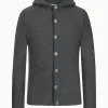 Strick^Gottseidank Herrenstrickjacke Johann Uni Asphalt