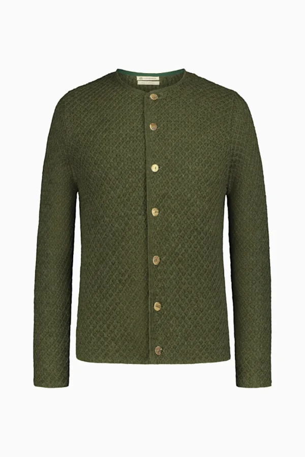 Strick^Gottseidank Herrenstrickjacke Xaver Uni bronzegrün