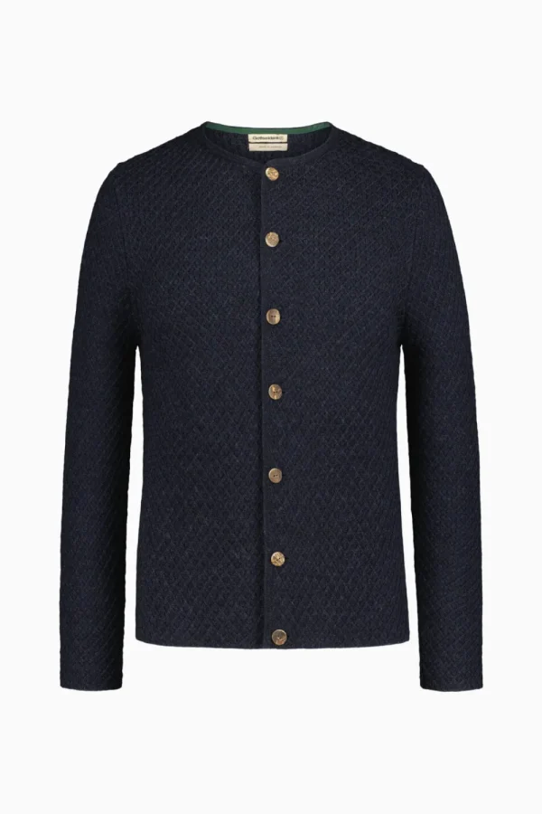 Strick^Gottseidank Herrenstrickjacke Xaver Uni carbonblau