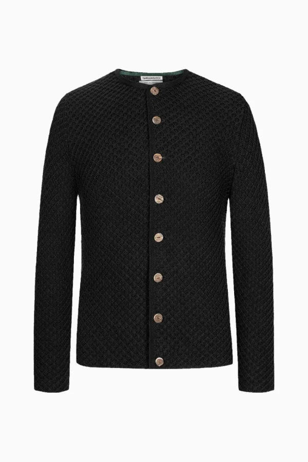 Strick^Gottseidank Herrenstrickjacke Xaver Uni kaviarschwarz